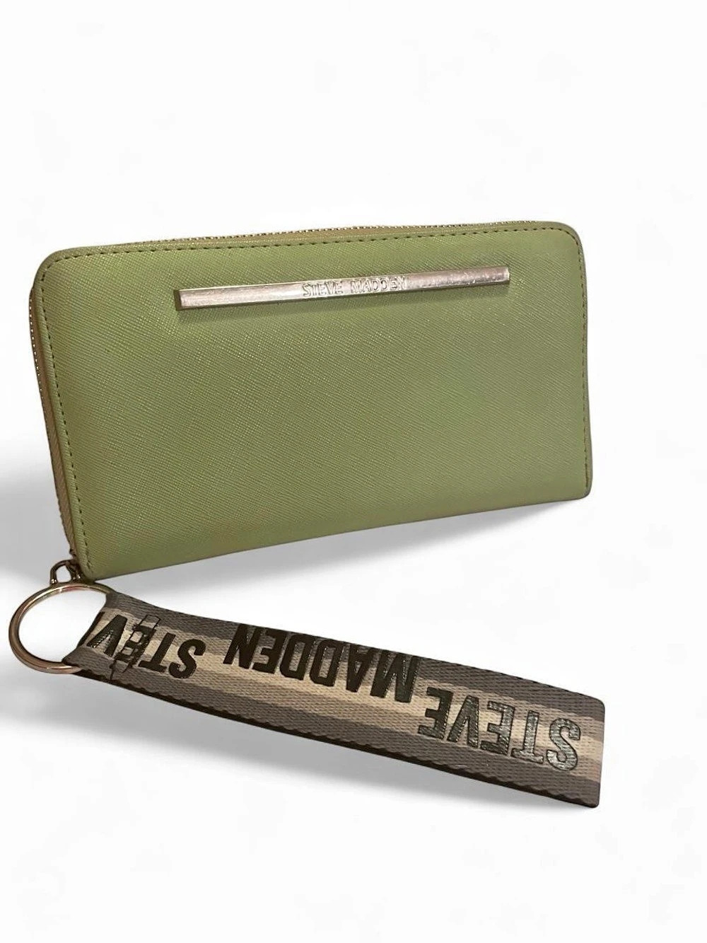 Steve Madden Green Zip Around Wristlet Wallet
